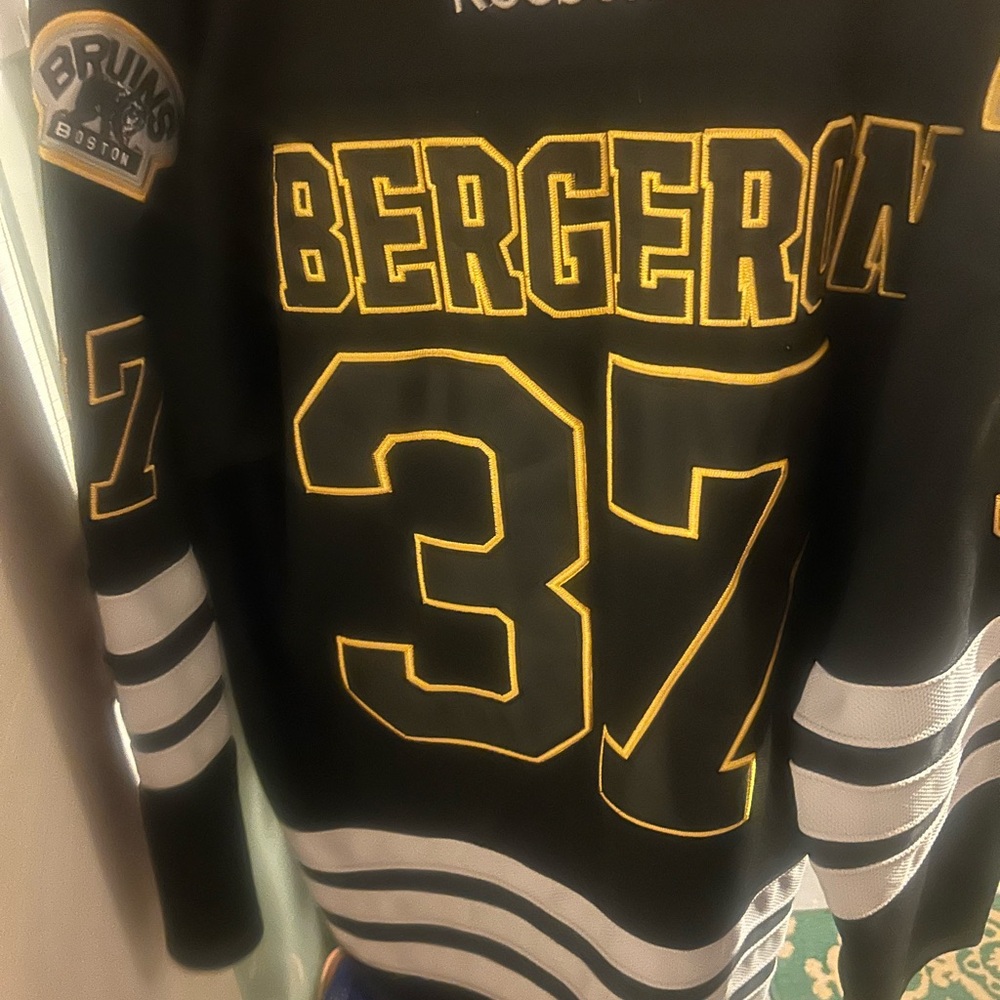 Reebok Black and Yellow Bruins Jersey